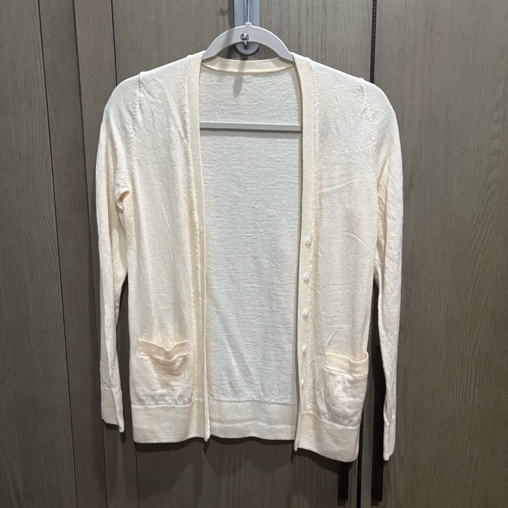 Butter Yellow Merino Wool Cardigan XXS XS Petite Fitted